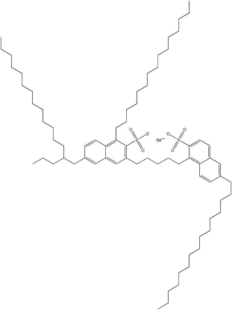 Bis(1,6-dipentadecyl-2-naphthalenesulfonic acid)barium salt Struktur