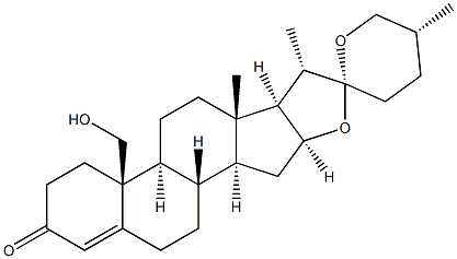 (25R)-19-Hydroxyspirost-4-en-3-one Struktur