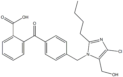 2-[4-(2-Butyl-4-chloro-5-hydroxymethyl-1H-imidazol-1-ylmethyl)benzoyl]benzoic acid Struktur