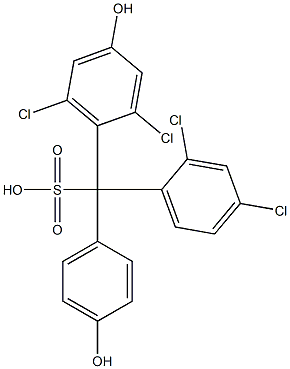 (2,4-Dichlorophenyl)(2,6-dichloro-4-hydroxyphenyl)(4-hydroxyphenyl)methanesulfonic acid Struktur