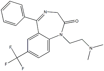 7-Trifluoromethyl-1-(2-dimethylaminoethyl)-5-(phenyl)-1H-1,4-benzodiazepin-2(3H)-one Struktur