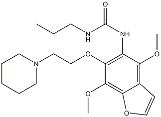 1-[4,7-Dimethoxy-6-(2-piperidinoethoxy)benzofuran-5-yl]-3-propylurea Struktur