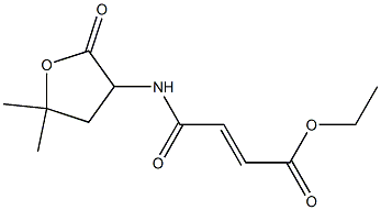 3-[N-(Tetrahydro-5,5-dimethyl-2-oxofuran-3-yl)carbamoyl]acrylic acid ethyl ester Struktur