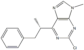 2-Chloro-6-[(S)-1-methyl-2-phenylethyl]-9-methyl-9H-purine Struktur