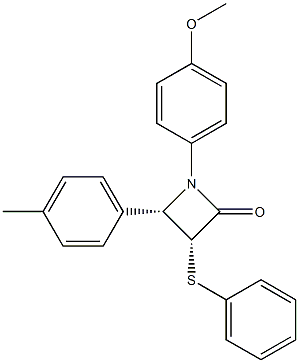 (3R,4S)-4-(p-Methylphenyl)-1-(p-methoxyphenyl)-3-(phenylthio)azetidin-2-one Struktur