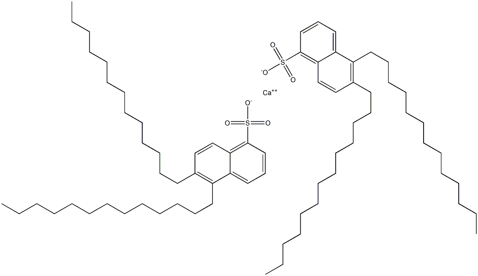 Bis(5,6-ditridecyl-1-naphthalenesulfonic acid)calcium salt Struktur