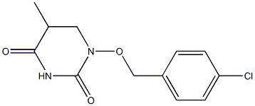 5,6-Dihydro-1-(p-chlorobenzyloxy)-5-methyl-2,4(1H,3H)-pyrimidinedione Struktur