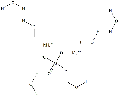 Ammonium magnesium arsenate hexahydrate Struktur