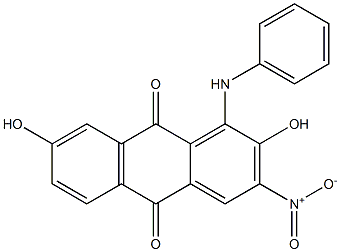 1-Anilino-2,7-dihydroxy-3-nitroanthraquinone Struktur