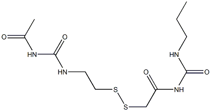 1-Acetyl-3-[2-[[(3-propylureido)carbonylmethyl]dithio]ethyl]urea Struktur