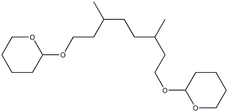 3,6-Dimethyl-1,8-bis[[(3,4,5,6-tetrahydro-2H-pyran)-2-yl]oxy]octane Struktur