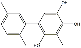 3-Methyl-5-(2,5-dimethylphenyl)benzene-1,2,4-triol Struktur