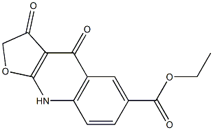 2,3,4,9-Tetrahydro-3,4-dioxofuro[2,3-b]quinoline-6-carboxylic acid ethyl ester Struktur