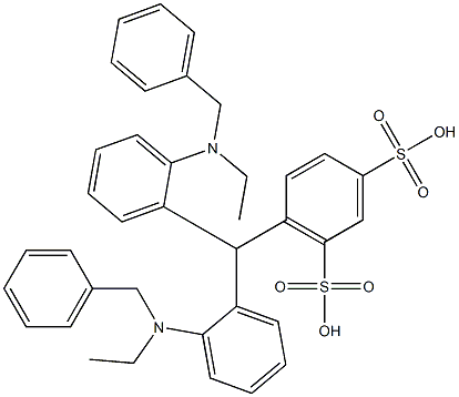 6-[Bis[2-(N-ethyl-N-benzylamino)phenyl]methyl]-1,3-benzenedisulfonic acid Struktur