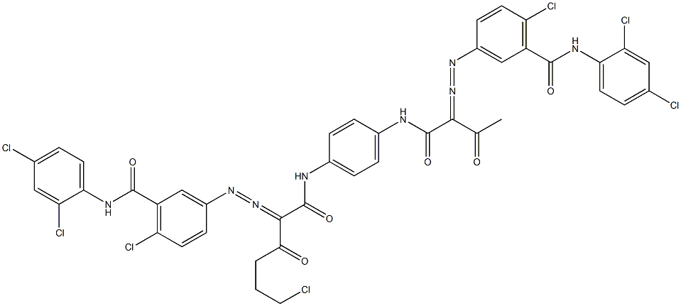 3,3'-[2-(2-Chloroethyl)-1,4-phenylenebis[iminocarbonyl(acetylmethylene)azo]]bis[N-(2,4-dichlorophenyl)-6-chlorobenzamide] Struktur