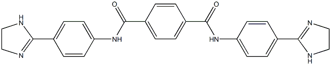 N,N'-Bis[4-[(4,5-dihydro-1H-imidazol)-2-yl]phenyl]-1,4-benzenedicarboxamide Struktur