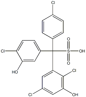 (4-Chlorophenyl)(4-chloro-3-hydroxyphenyl)(2,5-dichloro-3-hydroxyphenyl)methanesulfonic acid Struktur