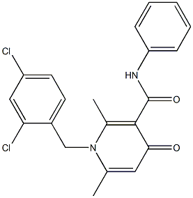 1-(2,4-Dichlorobenzyl)-1,4-dihydro-2,6-dimethyl-N-phenyl-4-oxopyridine-3-carboxamide Struktur