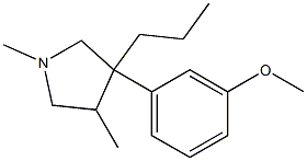 1,4-Dimethyl-3-(m-methoxyphenyl)-3-propylpyrrolidine Struktur