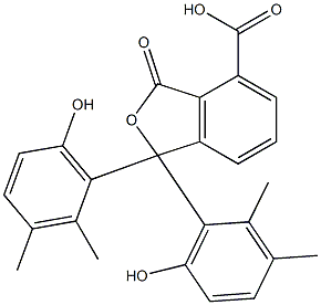 1,3-Dihydro-1,1-bis(6-hydroxy-2,3-dimethylphenyl)-3-oxoisobenzofuran-4-carboxylic acid Struktur