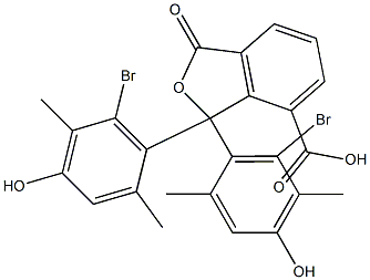 1,1-Bis(6-bromo-4-hydroxy-2,5-dimethylphenyl)-1,3-dihydro-3-oxoisobenzofuran-7-carboxylic acid Struktur