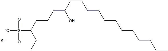 7-Hydroxynonadecane-3-sulfonic acid potassium salt Struktur