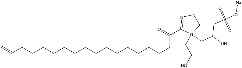 1-(2-Hydroxyethyl)-1-[2-hydroxy-3-(sodiooxysulfonyl)propyl]-2-(17-octadecenoyl)-2-imidazoline-1-ium Struktur