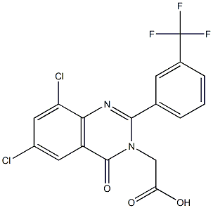 6,8-Dichloro-4-oxo-2-[3-(trifluoromethyl)phenyl]quinazoline-3(4H)-acetic acid Struktur