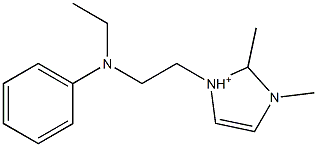 1-[2-(N-Ethylanilino)ethyl]-2,3-dimethyl-1H-imidazol-1-ium Struktur