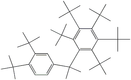 2-(Penta-tert-butylphenyl)-2-(3,4-di-tert-butylphenyl)propane Struktur