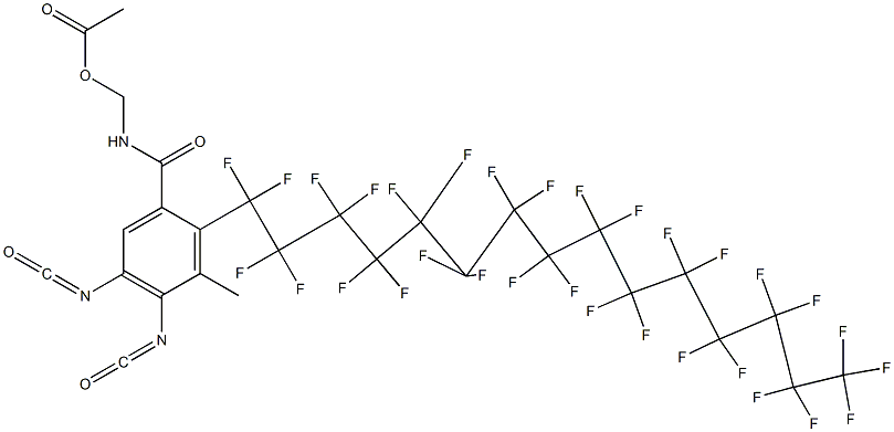 N-(Acetyloxymethyl)-2-(hentriacontafluoropentadecyl)-4,5-diisocyanato-3-methylbenzamide Struktur