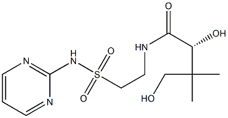 [R,(+)]-2,4-Dihydroxy-3,3-dimethyl-N-[2-(2-pyrimidinylsulfamoyl)ethyl]butyramide Struktur