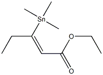 (Z)-3-(Trimethylstannyl)-2-pentenoic acid ethyl ester Struktur