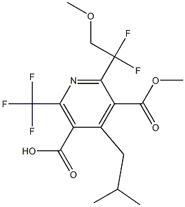 6-(Trifluoromethyl)-2-(1,1-difluoro-2-methoxyethyl)-4-isobutylpyridine-3,5-di(carboxylic acid methyl) ester Struktur