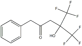 5,5,5-Trifluoro-4-(trifluoromethyl)-4-hydroxy-1-phenyl-2-pentanone Struktur