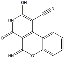 3,4-Dihydro-2-hydroxy-5-imino-4-oxo-5H-[1]benzopyrano[3,4-c]pyridine-1-carbonitrile Struktur