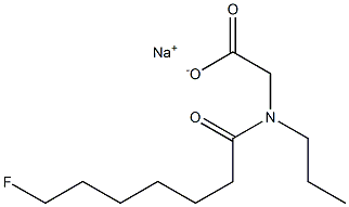 N-(7-Fluoroheptanoyl)-N-propylglycine sodium salt Struktur