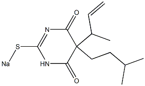 5-Isopentyl-5-(1-methyl-2-propenyl)-2-sodiothio-4,6(1H,5H)-pyrimidinedione Struktur