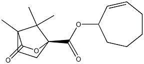 (1S)-4,7,7-Trimethyl-3-oxo-2-oxabicyclo[2.2.1]heptane-1-carboxylic acid 2-cyclohepten-1-yl ester Struktur