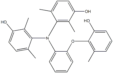 N,N-Bis(5-hydroxy-2,6-dimethylphenyl)-2-(2-hydroxy-6-methylphenoxy)benzenamine Struktur