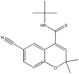 6-Cyano-N-tert-butyl-2,2-dimethyl-2H-1-benzopyran-4-carbothioamide Struktur