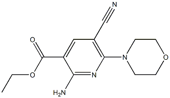 2-Amino-5-cyano-6-morpholinopyridine-3-carboxylic acid ethyl ester Struktur