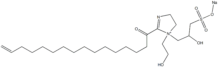 1-(2-Hydroxyethyl)-1-[2-hydroxy-3-(sodiooxysulfonyl)propyl]-2-(15-hexadecenoyl)-2-imidazoline-1-ium Struktur