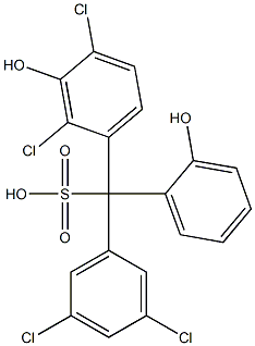 (3,5-Dichlorophenyl)(2,4-dichloro-3-hydroxyphenyl)(2-hydroxyphenyl)methanesulfonic acid Struktur