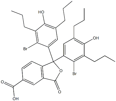 1,1-Bis(2-bromo-4-hydroxy-3,5-dipropylphenyl)-1,3-dihydro-3-oxoisobenzofuran-5-carboxylic acid Struktur