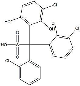 (2-Chlorophenyl)(2,3-dichlorophenyl)(3-chloro-2,6-dihydroxyphenyl)methanesulfonic acid Struktur