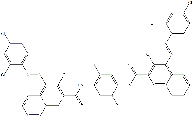 N,N'-(2,5-Dimethyl-1,4-phenylene)bis[4-[(2,4-dichlorophenyl)azo]-3-hydroxy-2-naphthalenecarboxamide] Struktur