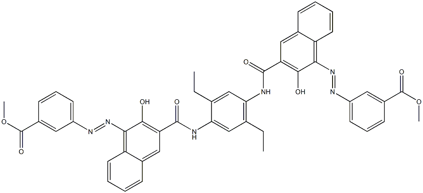 1,4-Bis[1-[[3-(methoxycarbonyl)phenyl]azo]-2-hydroxy-3-naphthoylamino]-2,5-diethylbenzene Struktur