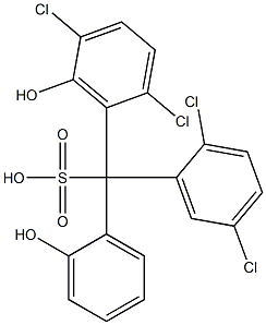 (2,5-Dichlorophenyl)(2,5-dichloro-6-hydroxyphenyl)(2-hydroxyphenyl)methanesulfonic acid Struktur