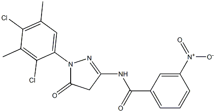 1-(2,4-Dichloro-3,5-dimethylphenyl)-3-(3-nitrobenzoylamino)-5(4H)-pyrazolone Struktur